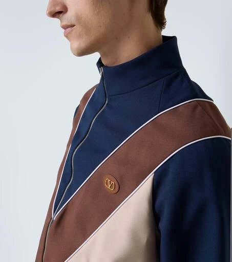 Valentino Colorblocked logo zip-up sweatshirt 6