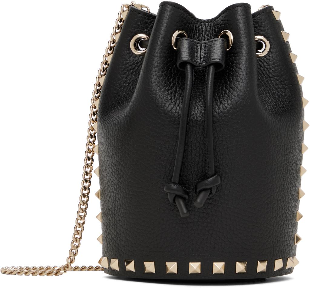 【Valentino】ROCKSTUD MINI DRAWSTRING◆6W2P0AI4VSH Valentino Black Mini Drawstring Rockstud Bag - Shoulder Bags