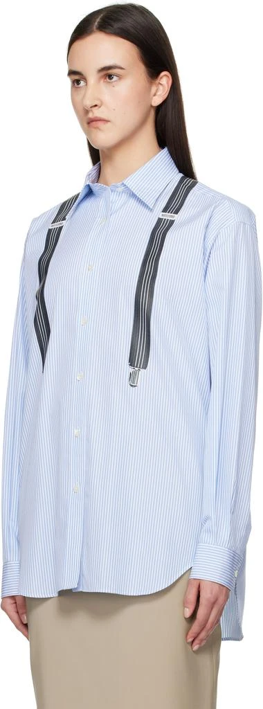 Moschino Blue Striped Suspenders Shirt 4