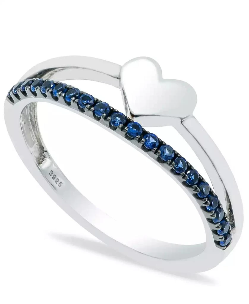 Macy's Sapphire (1/5 ct. t.w.) Heart Ring in Sterling Silver 1