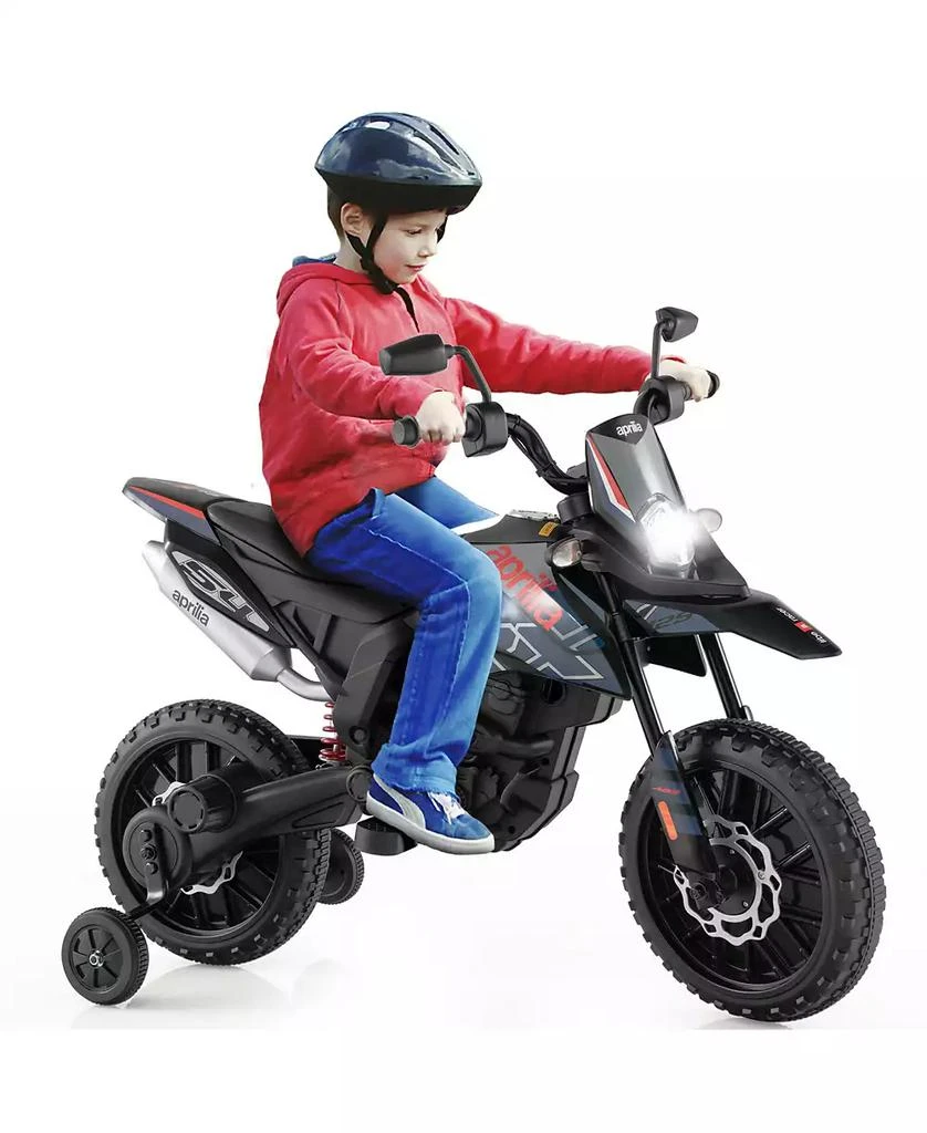 Costway 12V Licensed Aprilia Kids Ride On Motorcycle Electric Dirt Bike with Light & Music 10