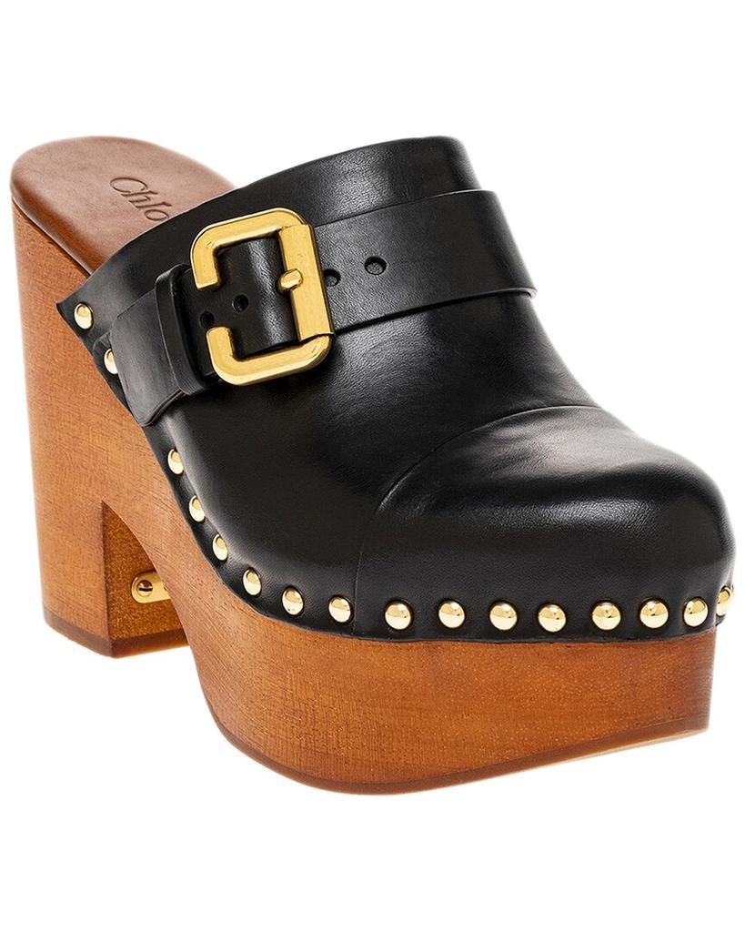 Chloé Chloe Jeannette Leather Wedge Clog