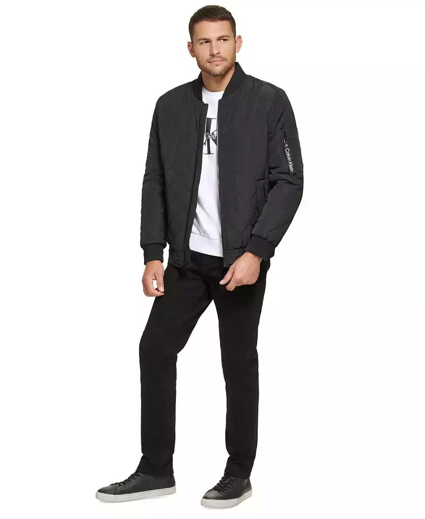 Calvin Klein Men's Quilted Baseball Jacket with Rib-Knit Trim 4