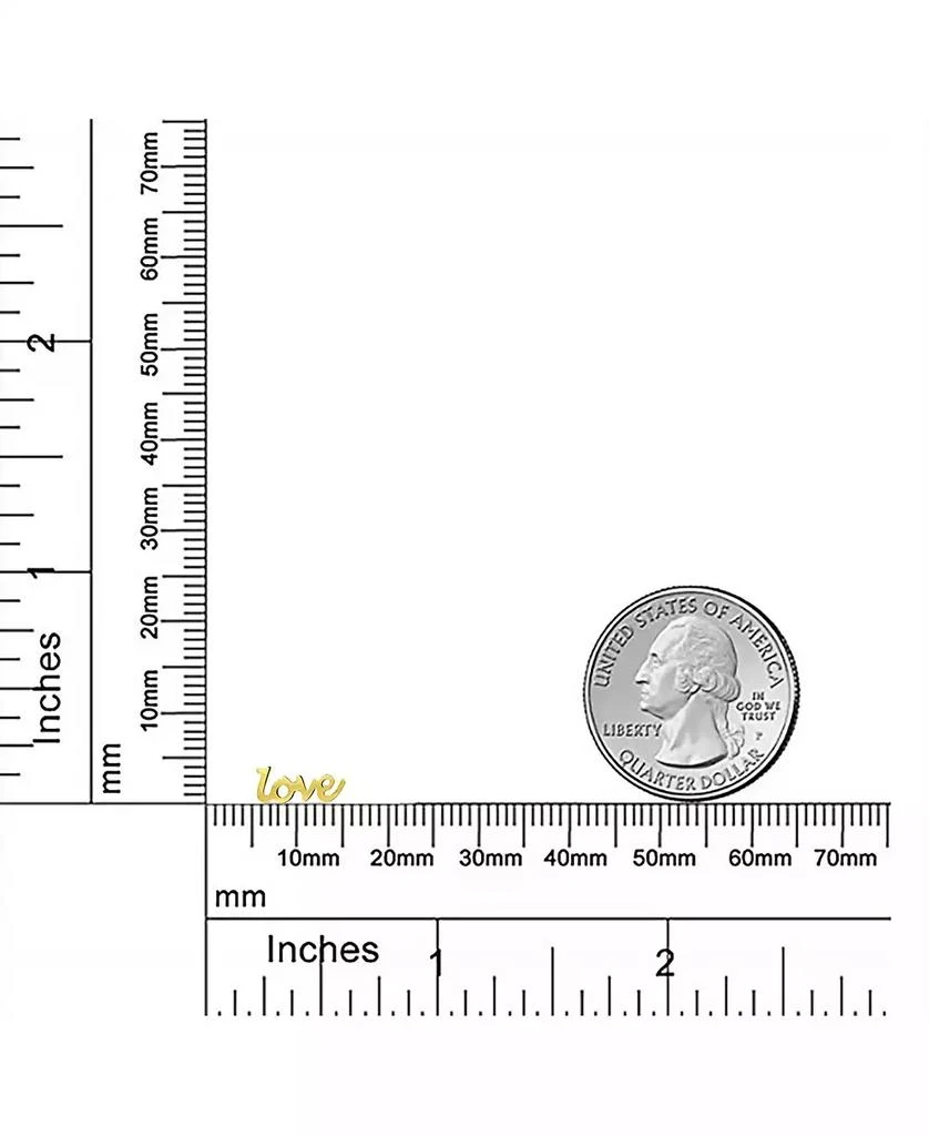 Bling Jewelry Petite Minimalist14K Yellow Gold Word Symbol Of Love Stud Earring Secure Screw back 3