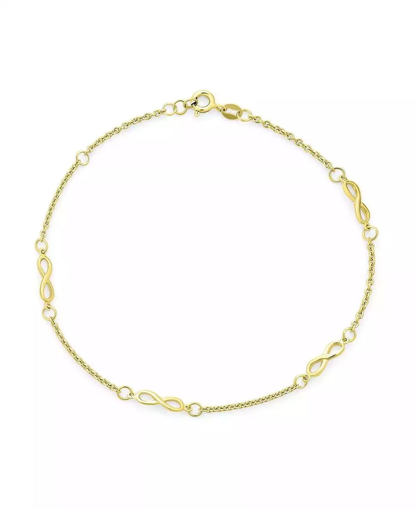 Bling Jewelry Dainty Romantic Love Knot Multi Infinity Symbol Anklet Ankle Bracelet Sterling Silver Size 9 To 9.5 Inch