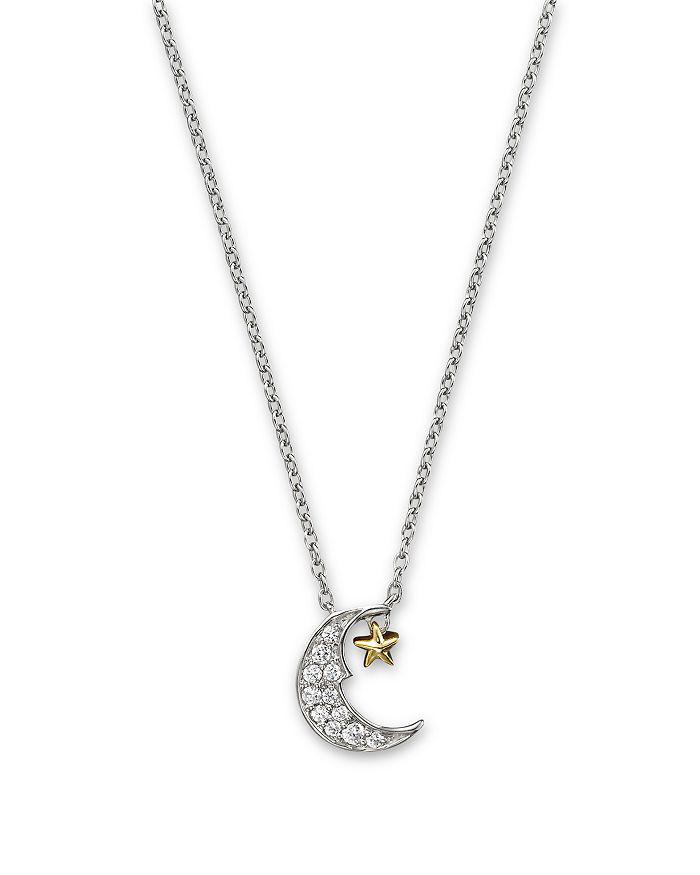 Bloomingdale's Diamond Moon and Star Pendant Necklace in 14K White and Yellow Gold, .08 ct. t.w. - 100% Exclusive