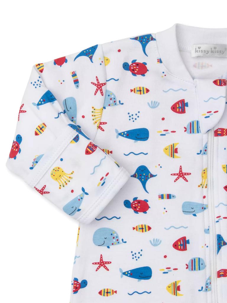 Kissy Kissy Baby Boy's Sea Animal-Print Cotton Footie