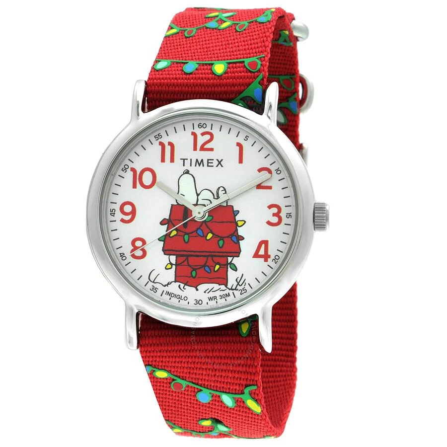 Timex X Peanuts Weekender Quartz White Dial Ladies Watch TW2W80800JT 1