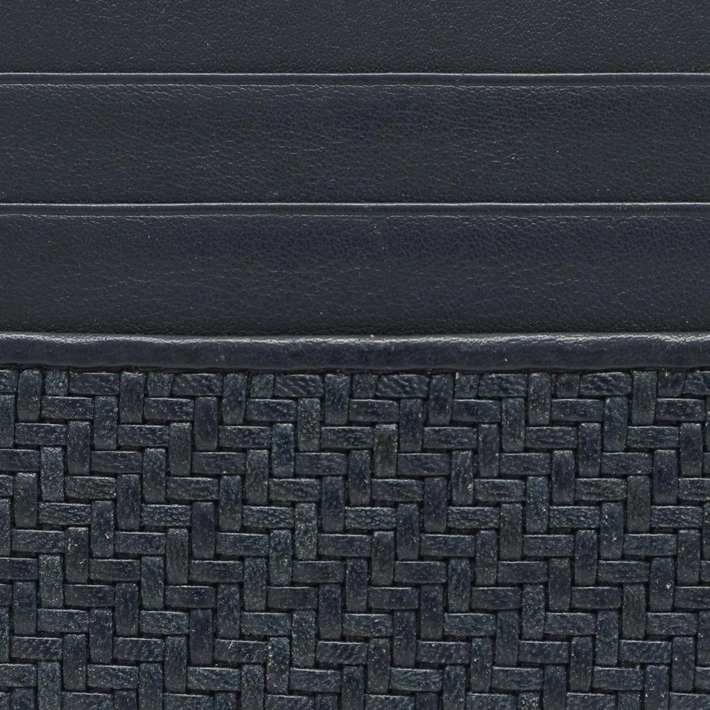 Ermenegildo Zegna Ermenegildo Zegna Navy Blue Woven Leather Pelle Tessuta Card Holder 5