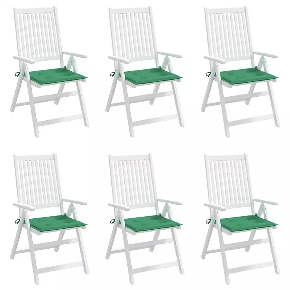 vidaXL Garden Chair Cushions 6 pcs Green 19.7"x19.7"x1.2" Oxford Fabric 4