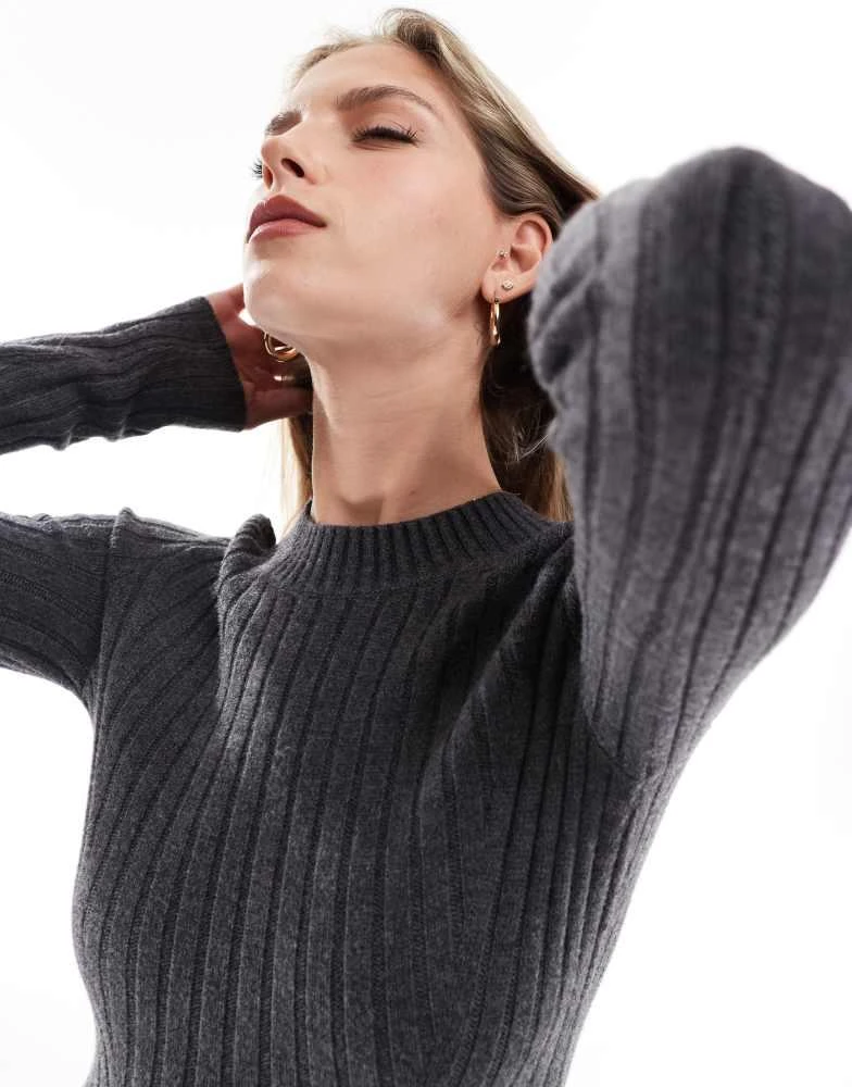 HOLLISTER Hollister knitted long sleeve mini dress in brown 2