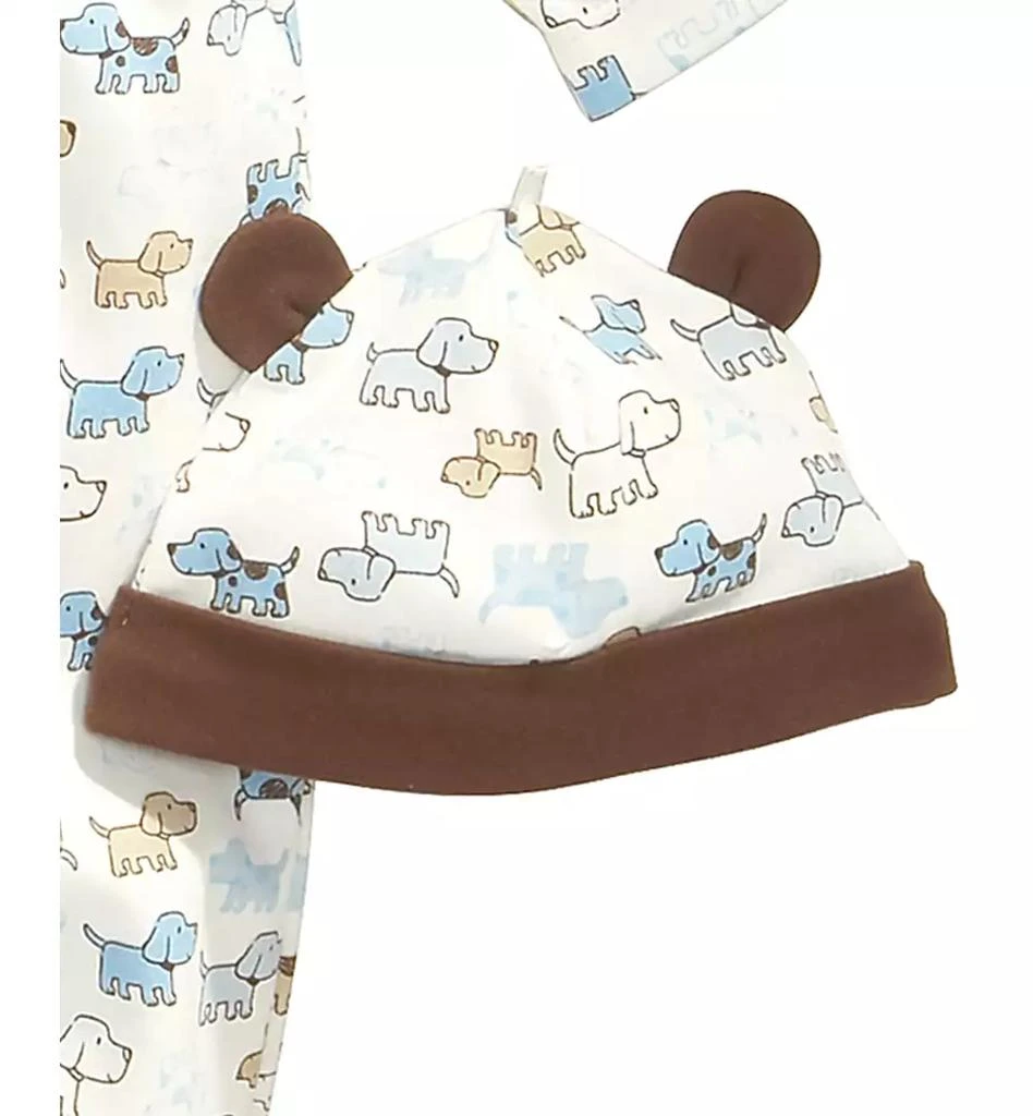 Little Me Baby Boys Cute Puppies Hat and Footed Coveralls Set 3