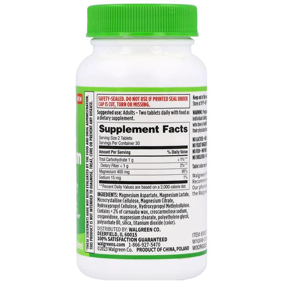Walgreens Magnesium 400 mg Tablets 3