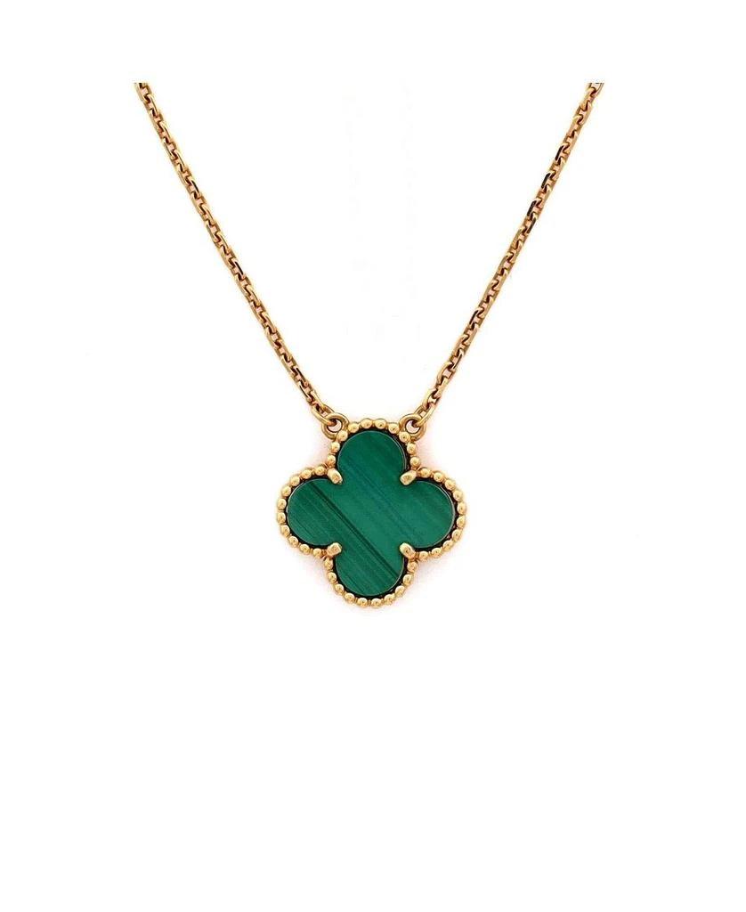 Pre-Owned Van Cleef 
Arpels Vintage Alhambra Pendant Necklace 18K Gold and Malachite, 16.75" 3