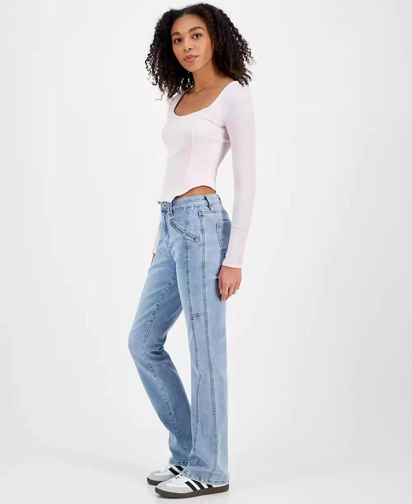 Madden Girl Juniors' High-Rise Zip-Pocket Bootcut Jeans 5