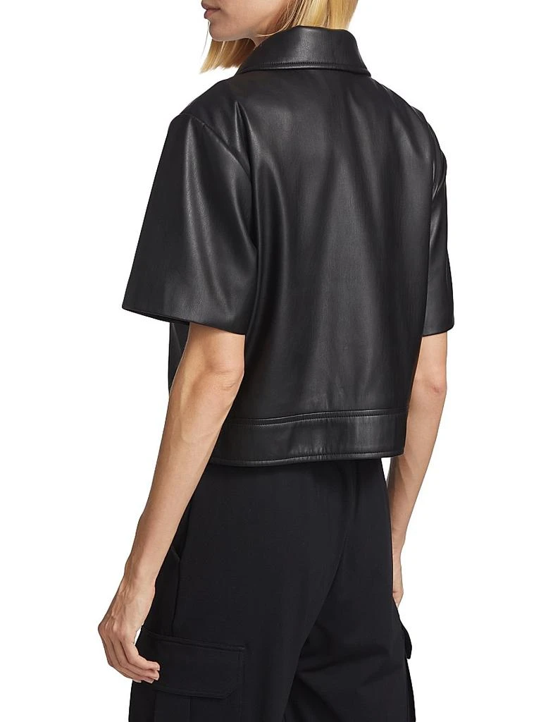 Susana Monaco Short-Sleeve Faux Leather Moto Jacket 5