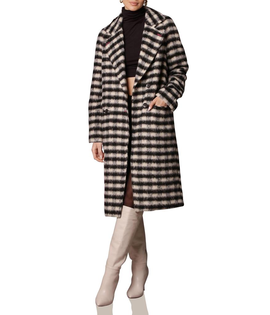 Avec Les Filles Houndstooth Double-Face Raglan Coat