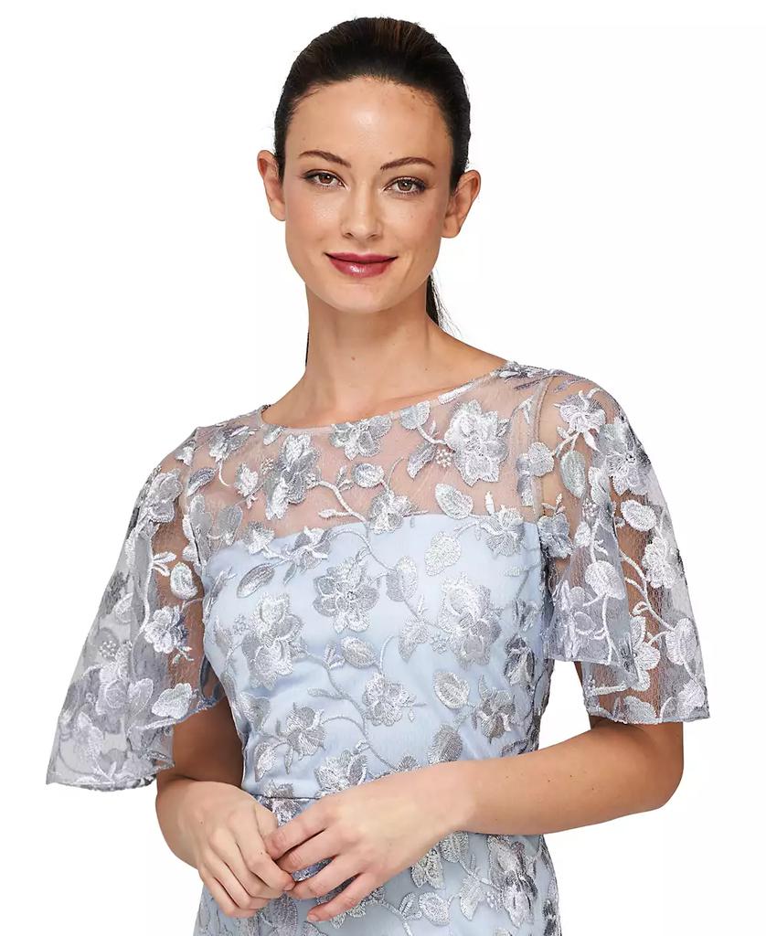 JS Collections Women's Brooke Embroidered Column Gown