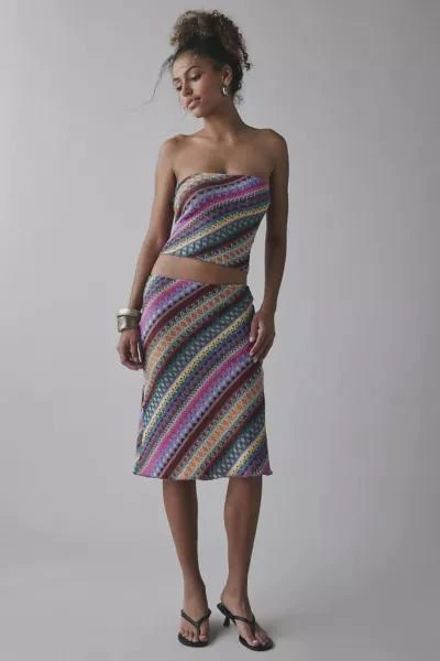 Urban Outfitters UO Ziggy Embroidered Knit Tube Top & Midi Skirt Set 1
