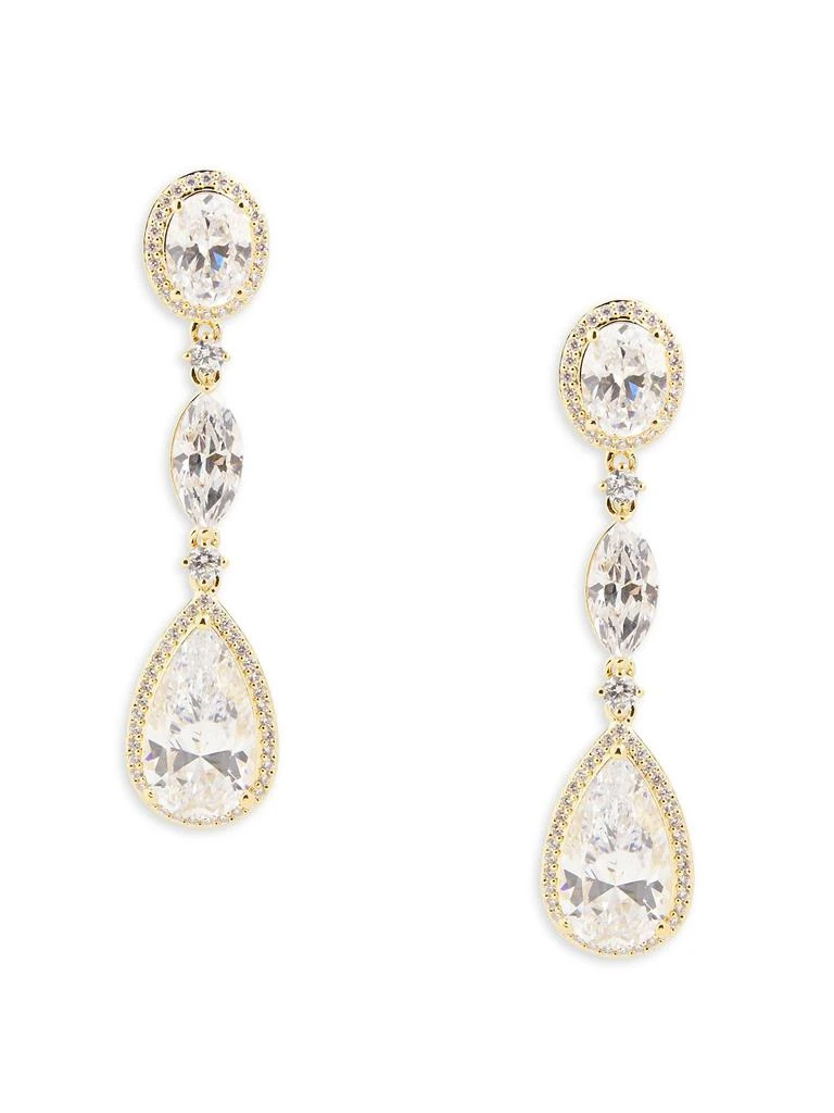 Nadri ​18K Yellow Goldplated 
Cubic Zirconia Three-Drop Clip Earrings 1
