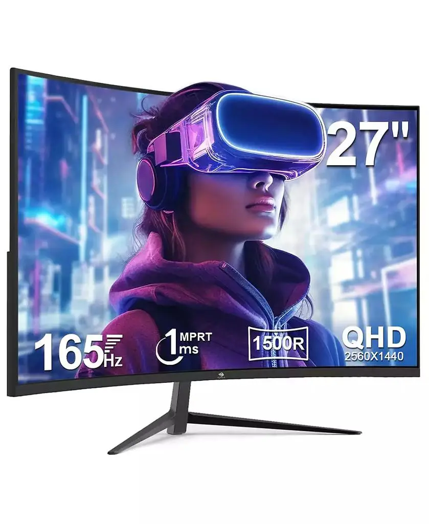 Z-EDGE 27 inch 2K QHD 2560 x 1440 165Hz 1ms (MPRT) Curved Gaming Monitor, FreeSync, HDMI 2.0, DP 1.2