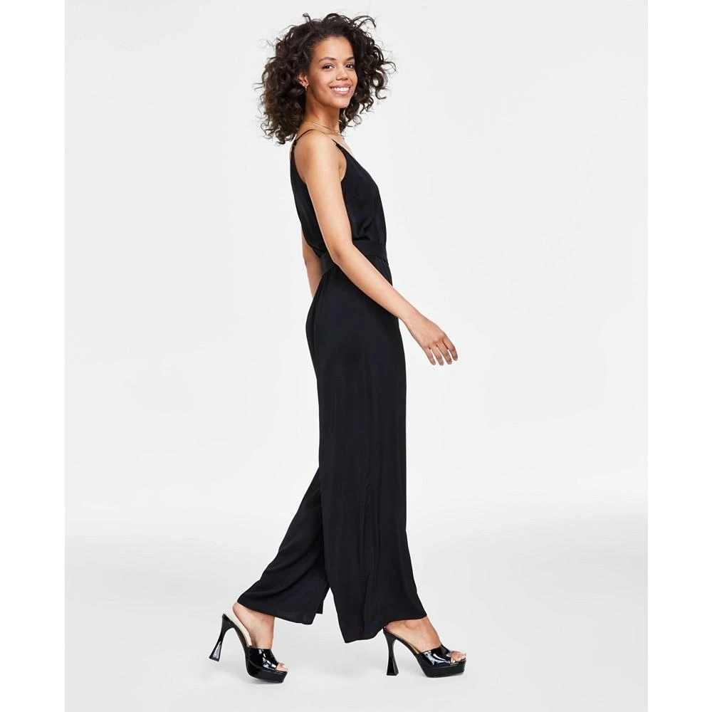Bar III Trendy Plus Size Tie-Waist Wide-Leg Adjustable-Strap Jumpsuit, Created for Macy's 8