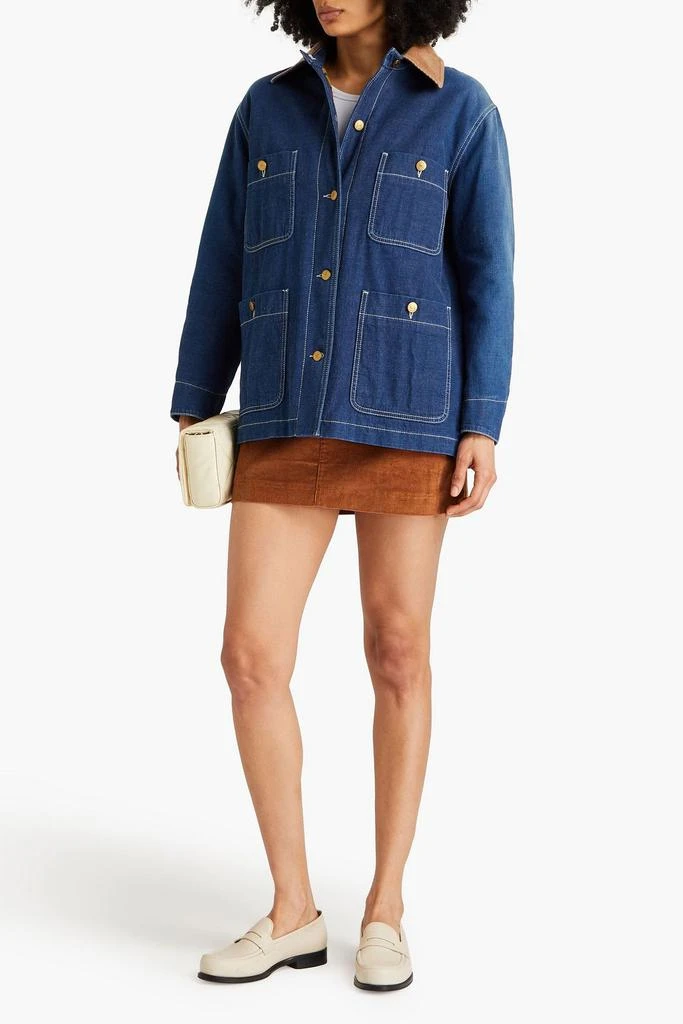 Gucci Corduroy-trimmed denim jacket 2