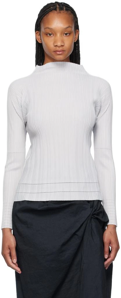 Pleats Please Gray Soft Pleats Turtleneck 1