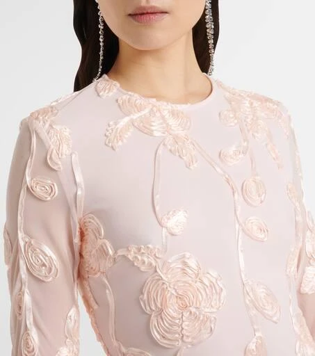 ROTATE Birger Christensen Embroidered mesh minidress 4