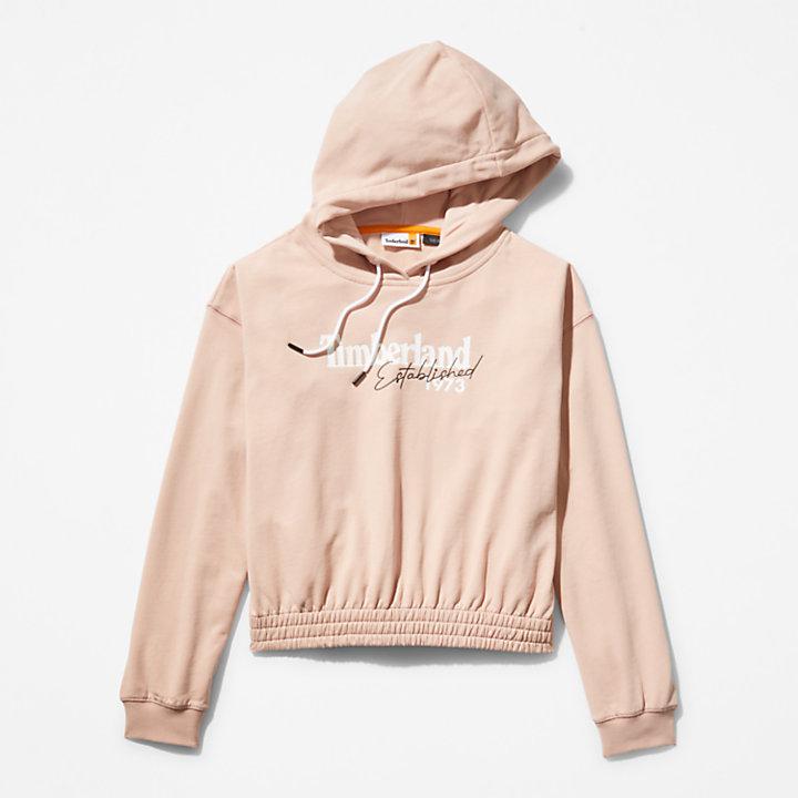 Timberland★長袖 プルオーバー ロゴ フーディー パーカー★pink Timberland Established 1973 Logo Hoodie for Women in Light