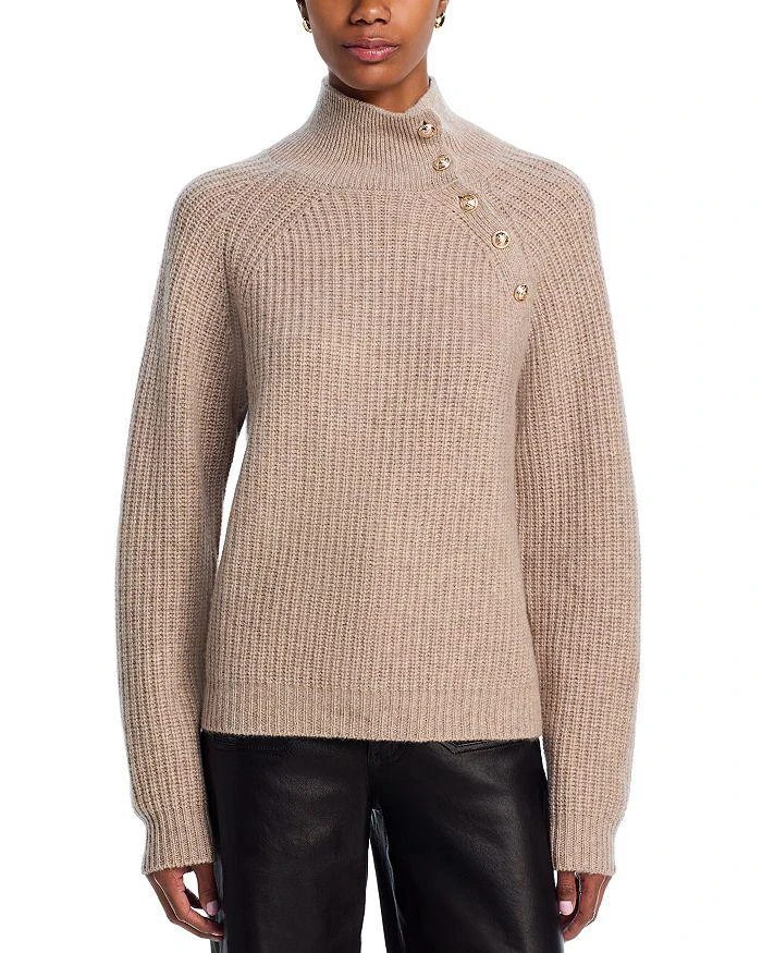 AQUA AQUA 100% Cashmere Button Raglan Sleeve Sweater - Exclusive 1