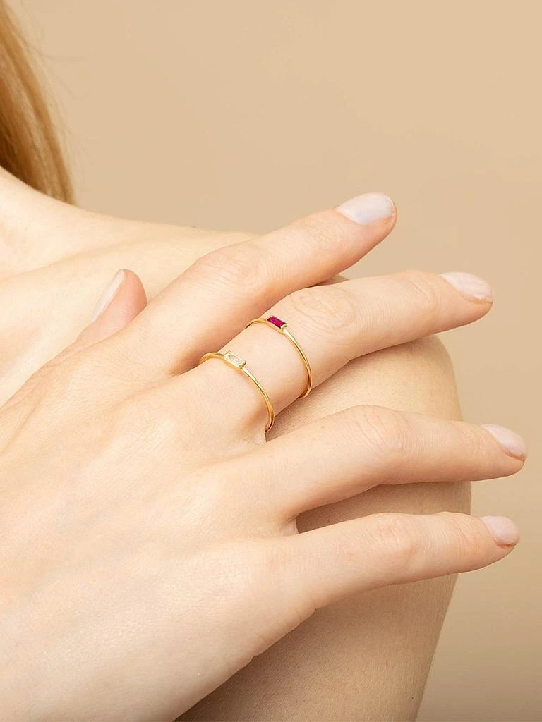 Oradina 14K Yellow Gold, Fresco Baguette Ring 3