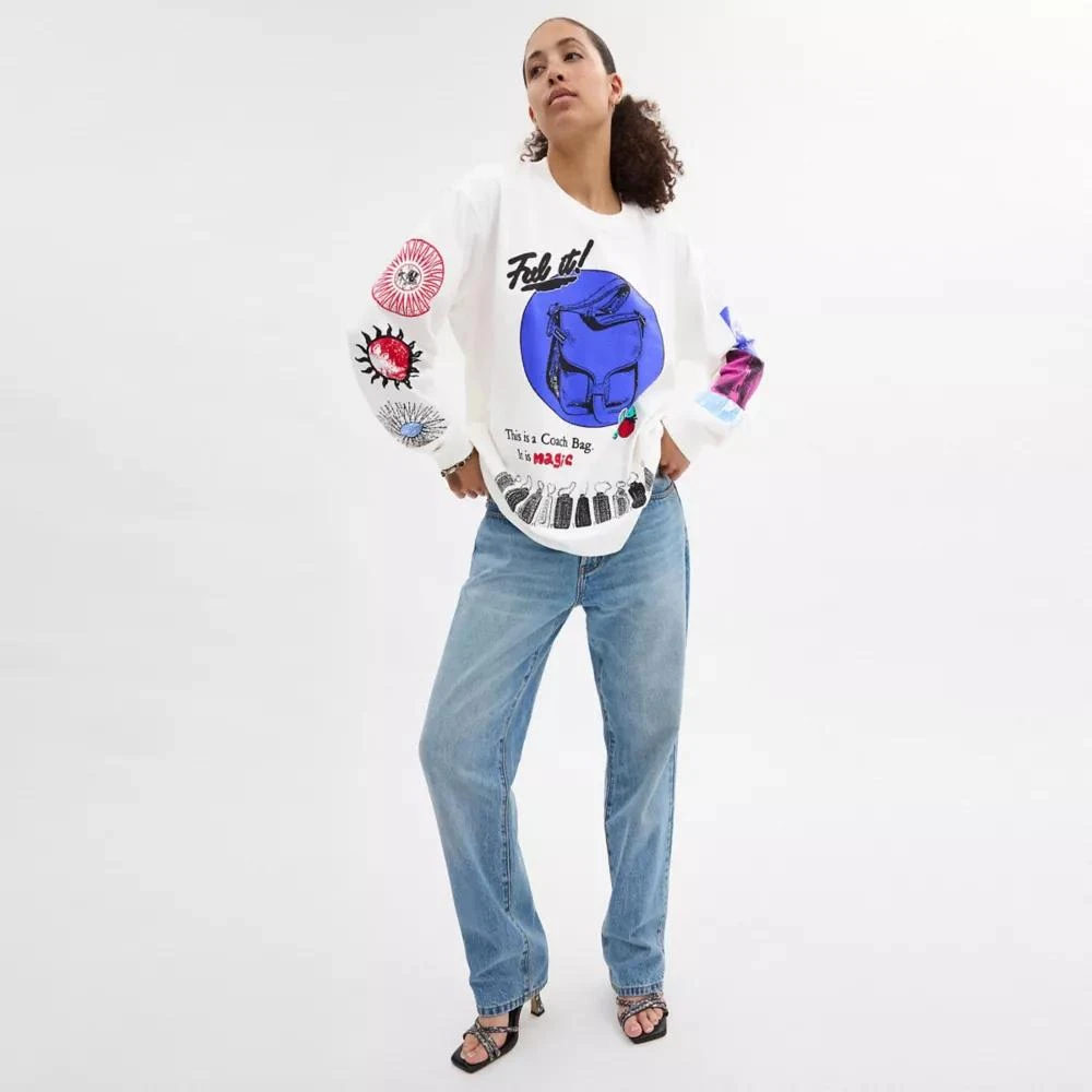 Coach Graphic Long Sleeve T Shirt In Organic Cotton 4
