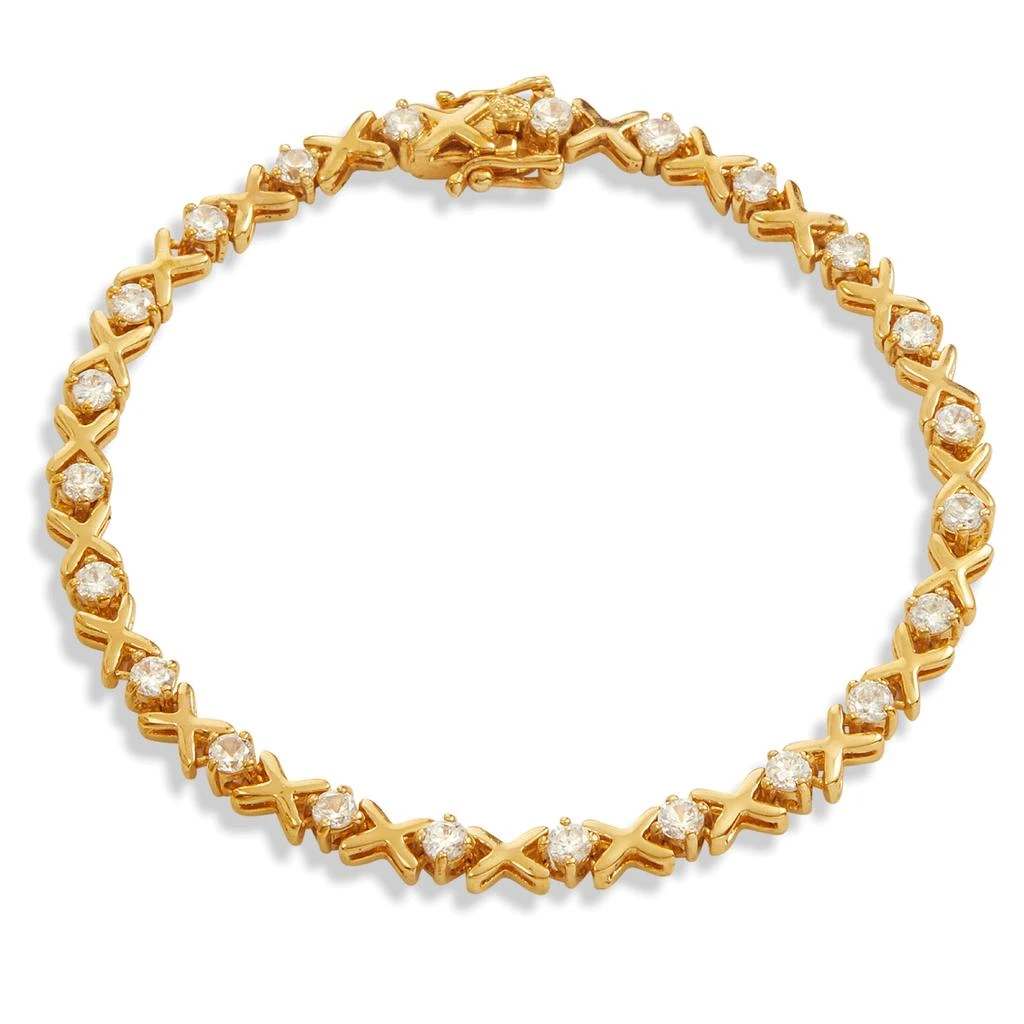 Savvy Cie Jewels 18K ROSE HUG AND KISSES TENNIS BRACELET 1