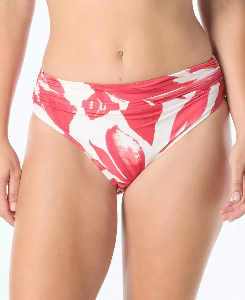 Carmen Marc Valvo Women's Shirred High Cut Full Coverage Bottoms 1