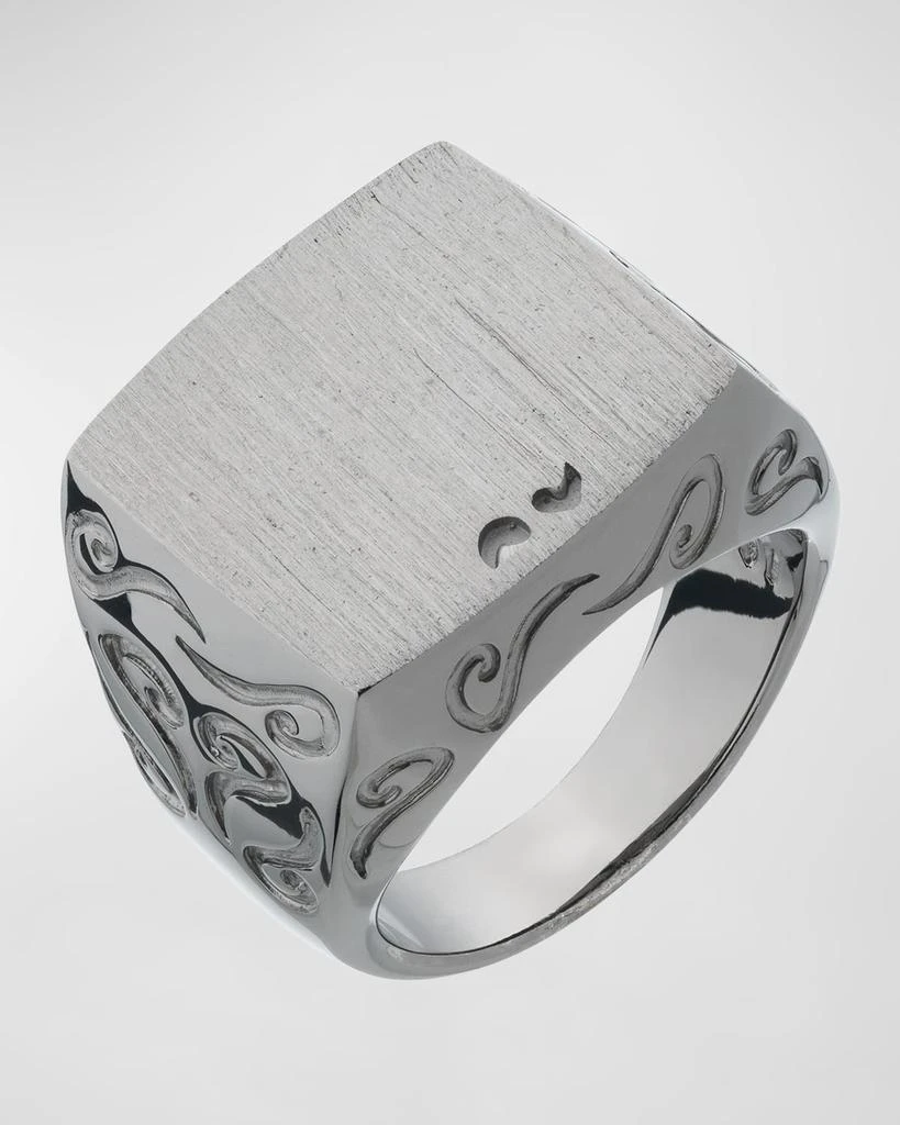 Marco Dal Maso Men's Ara Square Signet Ring, Silver 1