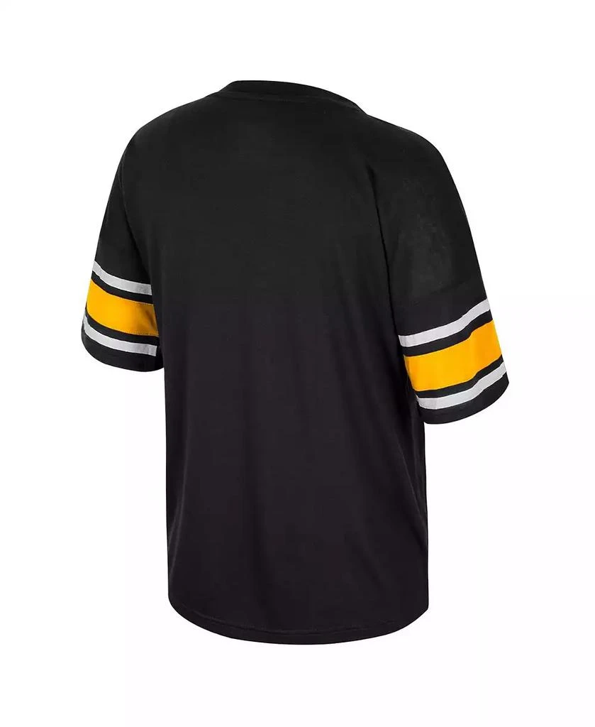 Colosseum Women's Black Iowa Hawkeyes I'm Gliding Here Rhinestone T-shirt 2