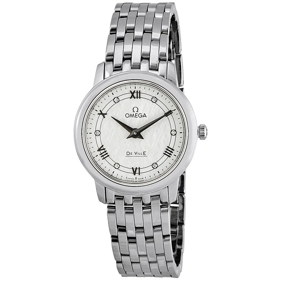 Omega De Ville Prestige White Silvery Diamond Dial Ladies Watch 424.10.27.60.52.002 1