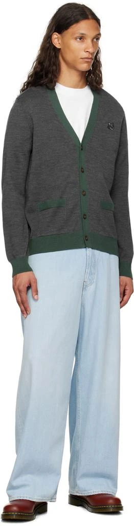 Maison Kitsune Gray Bold Fox Head Cardigan 4