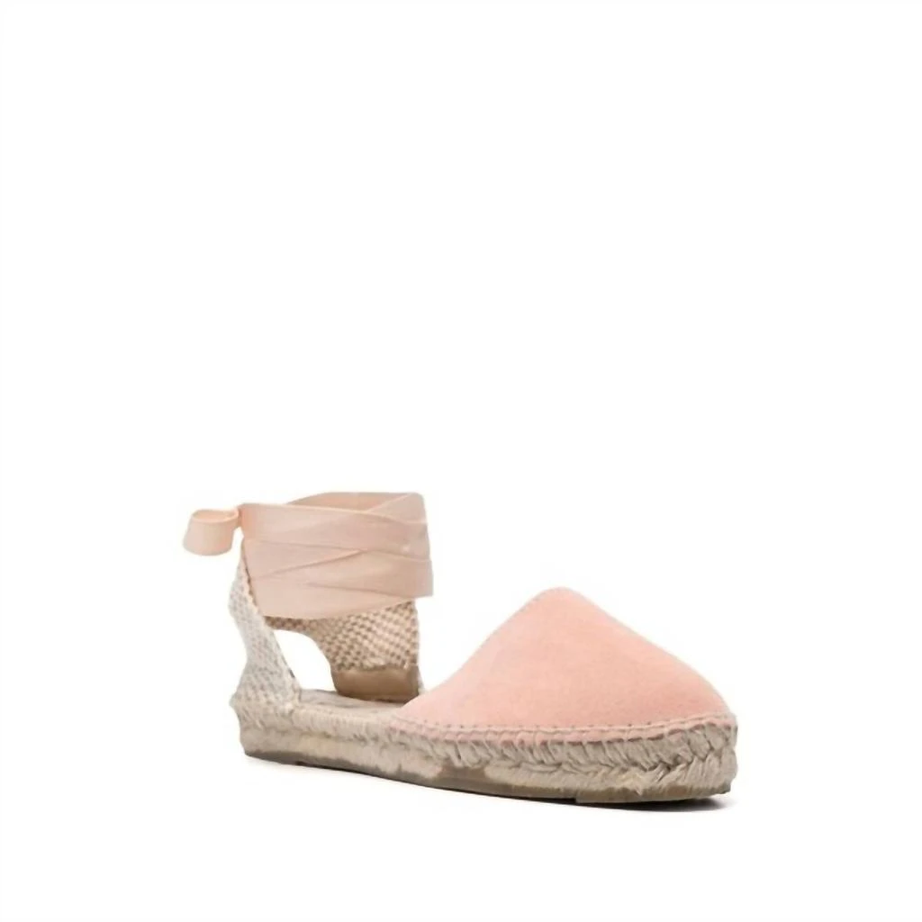 Manebi Hamptons Wrap Espadrille Shoes In Pastel Rose 2