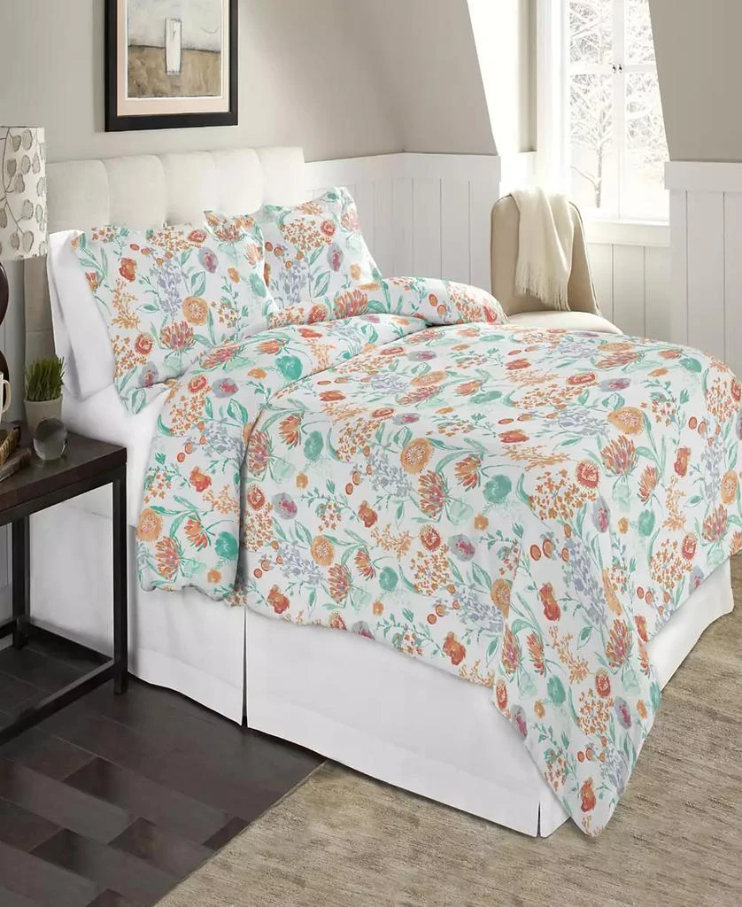 Celeste Home Luxury Weight Printed Cotton Flannel Duvet Cover Set 1