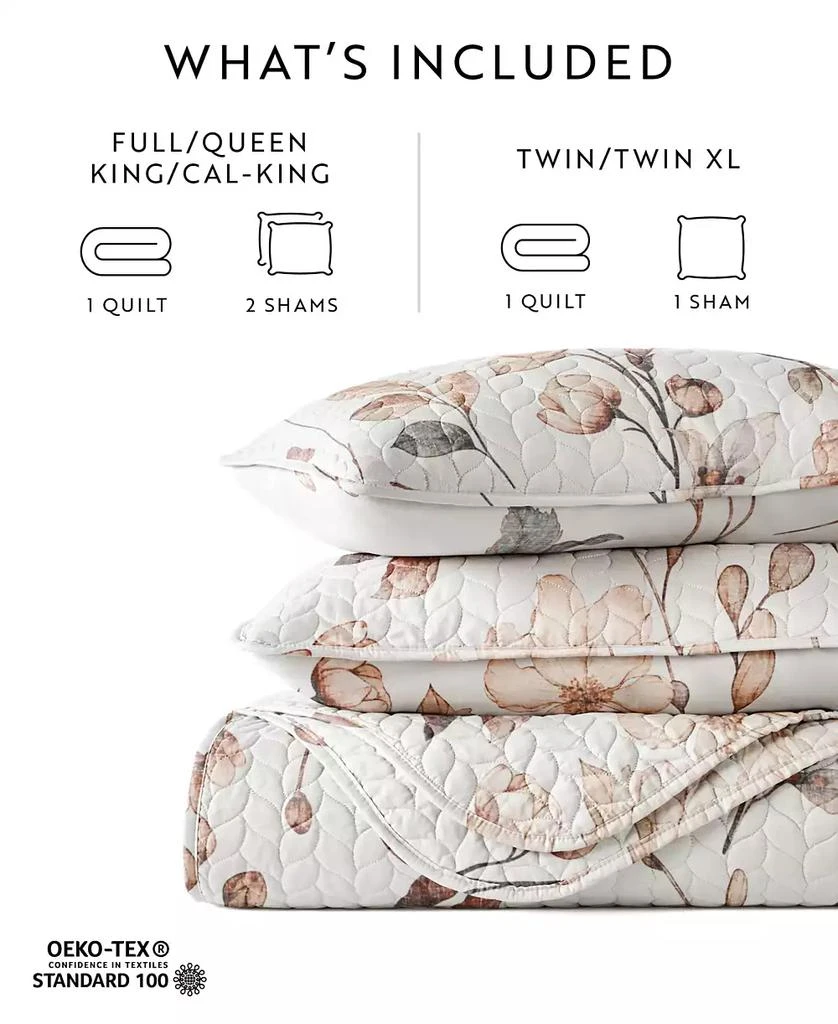 IENJOY HOME Russet Floral Reversible 3-Pc. Quilt Set 6