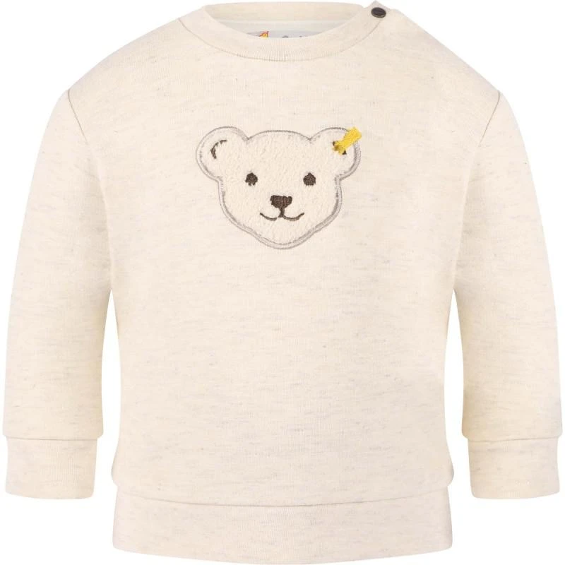 Steiff Logo bear sweatshirt in melange beige 1