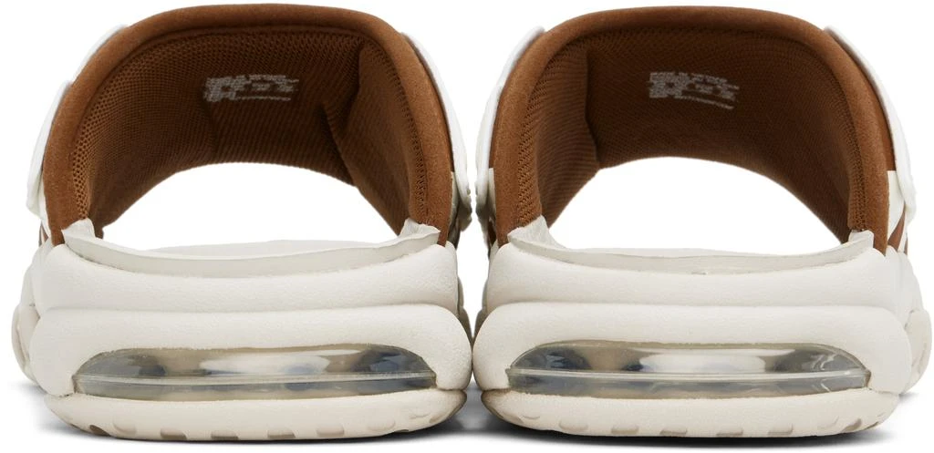 NIKE Tan & Off-White Air More Uptempo Pool Slides 2