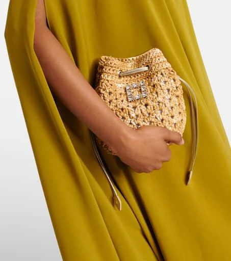 Roger Vivier Tres Vivier raffia-effect bucket bag 6