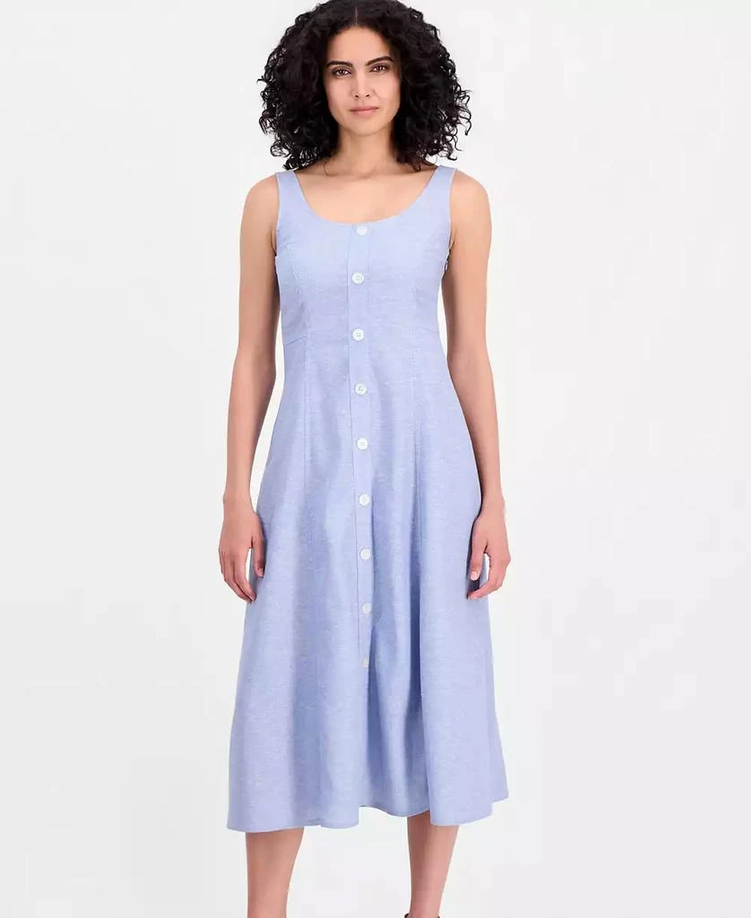 Anne Klein Women's Linen Blend Sleeveless Button-Front A-Line Dress -  Dresses & Skirts - Compare Prices from 6+ Stores - Free Shipping -  BeyondStyle