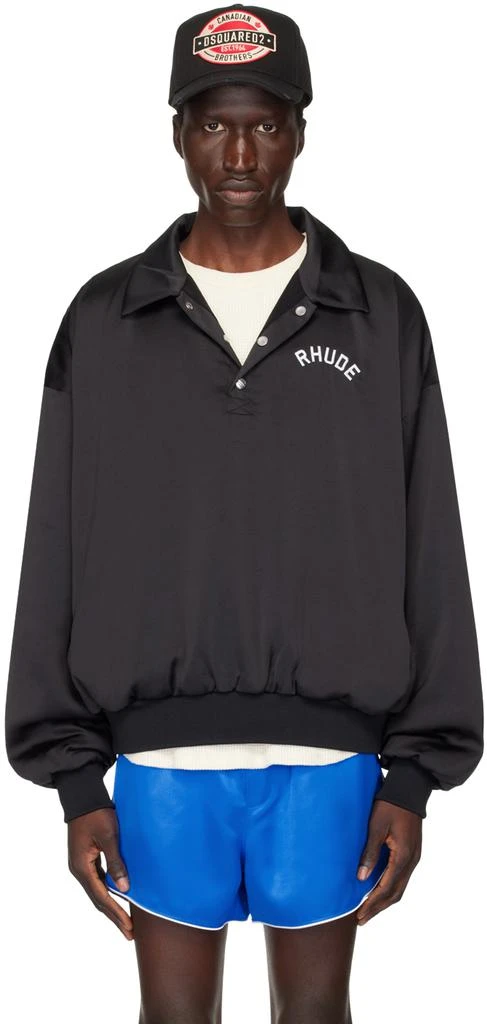 Rhude Black Vintage Rugby Polo 1