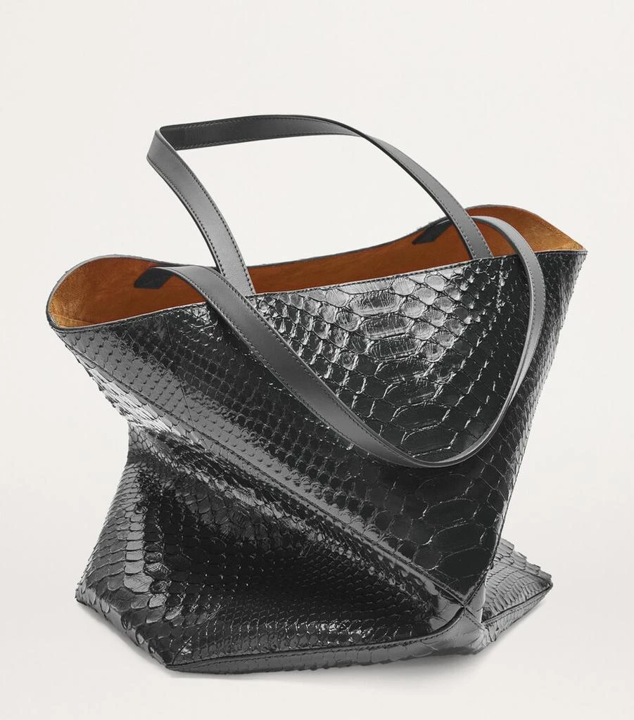 Loewe Large Snakeskin Puzzle Fold Tote Bag 5