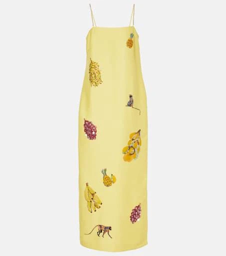 ALÉMAIS Diamond Dancer linen-blend midi dress 1