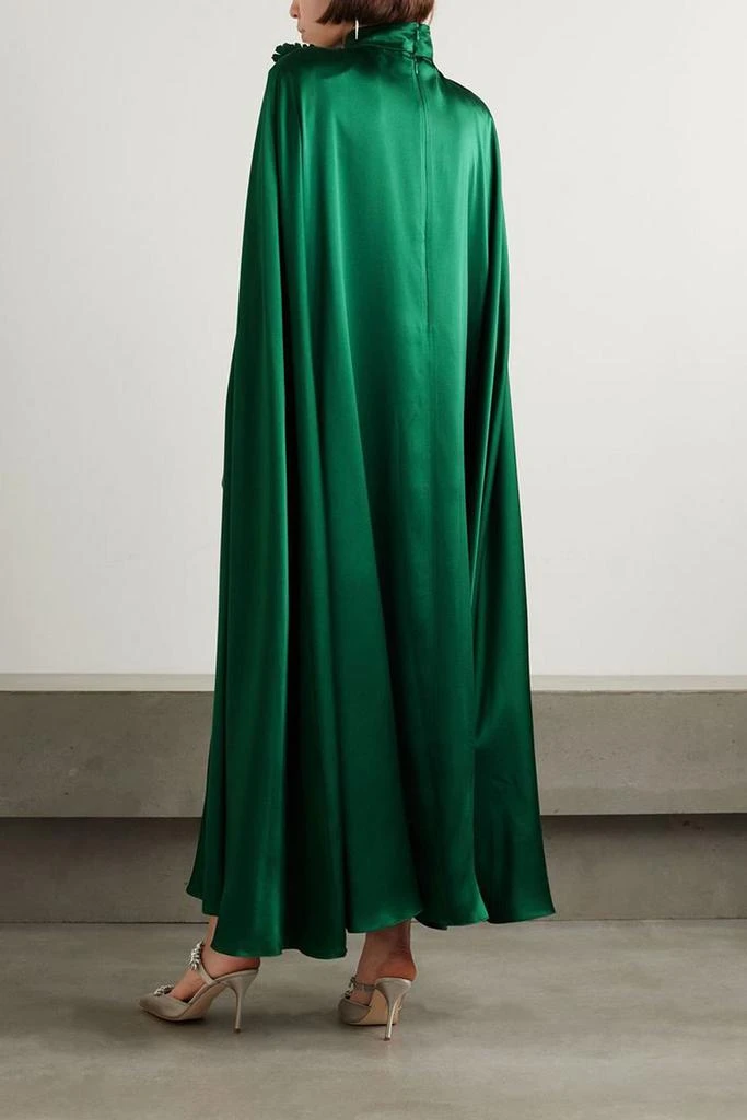 Rodarte Cape-effect appliquéd silk-charmeuse gown 3
